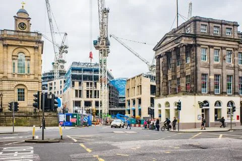 Construction of the new multi million pound Edinburgh St James Stock Photos