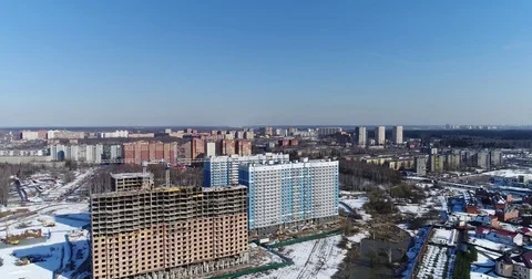 Construction of new multi-storey houses Stock Footage 74022004