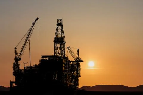 Construction of a new oil platform Foto stock