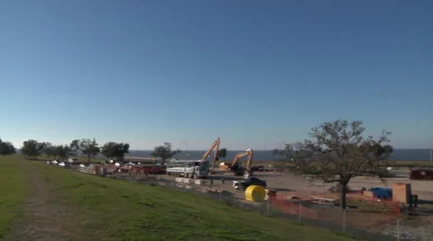 Construction on a New Orleans Levee - Hurricane Katrina 2005-2015 Stock Footage 52000700