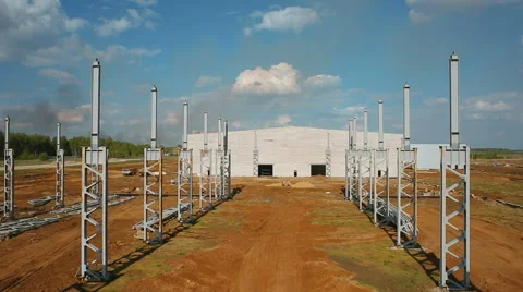 Construction of a new plant Stock Footage 64478835