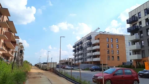 Construction of new residential area Stock Footage 276749267