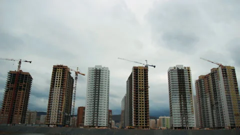 Construction of a new residential area. Timelapse 4K. 動画素材 88979876