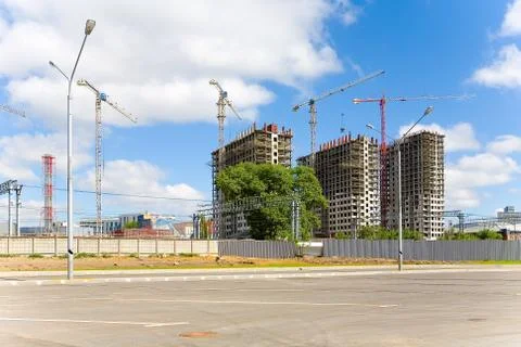 Construction of a new residential complex on the territory of the former ZIL Stock Photos