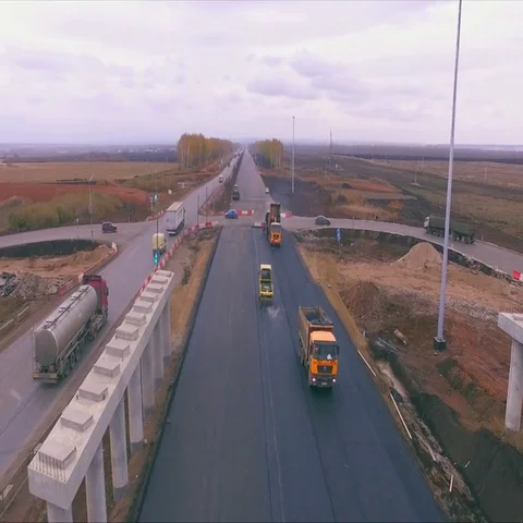 Construction of a new road Stock Footage 69377204