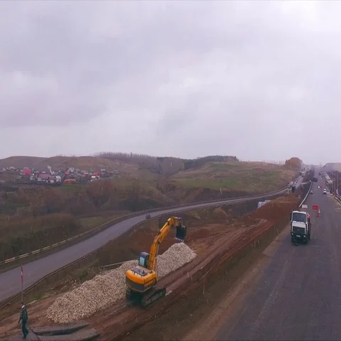 Construction of a new road Stock Footage 69377333