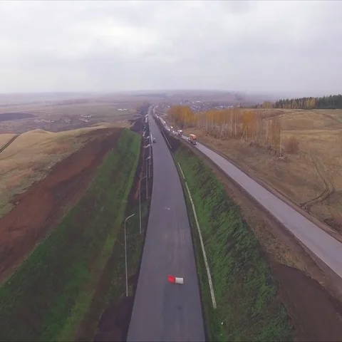 Construction of a new road Stock Footage 69377876