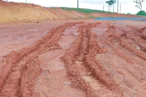 Construction of a New Road in the Northwest Section of Brasilia Stock Photos