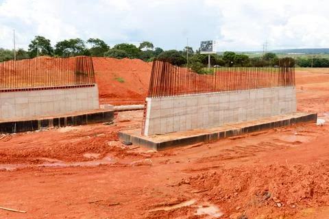 Construction of a New Road in the Northwest Section of Brasilia Stock Photos
