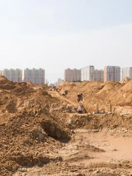 Construction of a new road Stock Photos