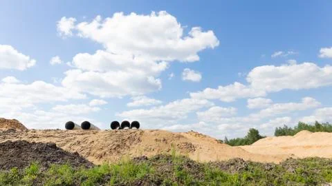 Construction of a new road Stock Photos