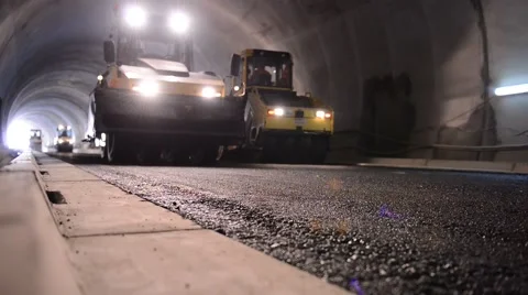 Construction of new road in the tunnel Stock Footage 65002422