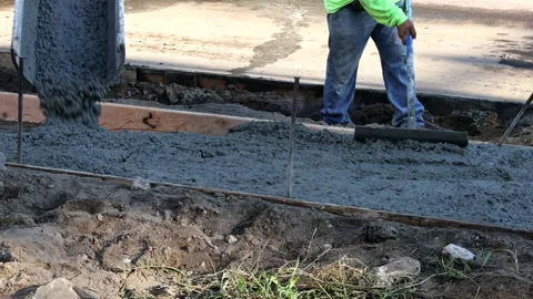 Construction of new sidewalks laying con... | Stock Video | Pond5