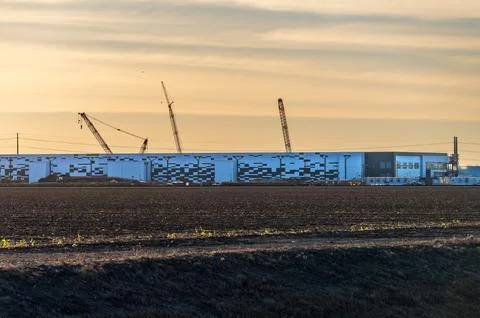 Construction of new Skybox Prologis PowerCampus Austin data center in Hutto TX Stock Photos