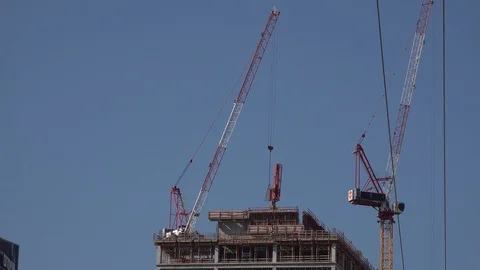 Construction of new tower - Hayarkon St. Bnei-Brak Stock Footage 102884572