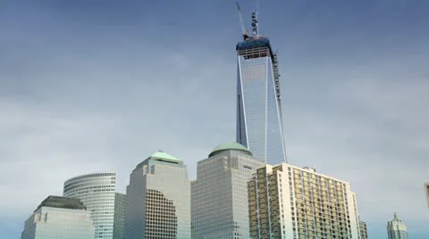 Construction of The New World Trade Center Manhattan, New York Stock Footage 24385756