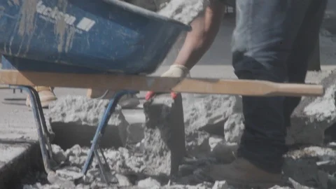 Construction on New York Sidewalk Stock Footage