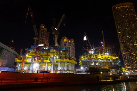 Construction at night Stock Photos