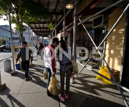 Construction in NYC streets Stock Photos