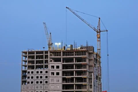 Construction of office building Stock Photos