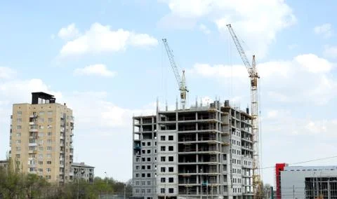 Construction of office building Stock Photos