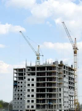 Construction of office building Stock Photos