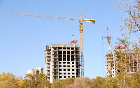 Construction of office building Stock Photos