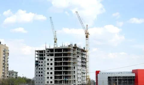 Construction of office building Stock Photos