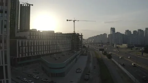 Construction of an office on the Slavutych metro station. Stock Footage 219950251