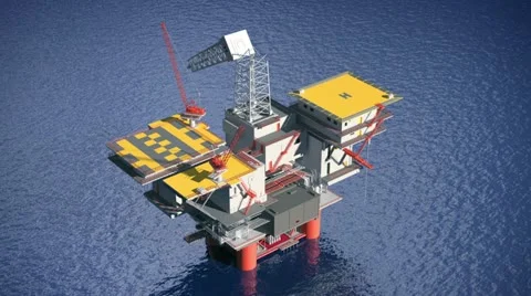Construction of the oil platform Stock Footage 10875192
