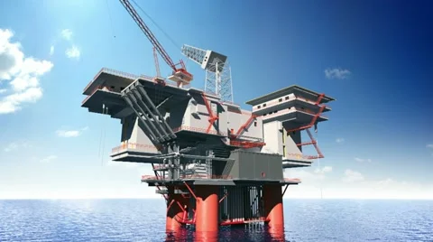 Construction of the oil platform Stock Footage 10875201
