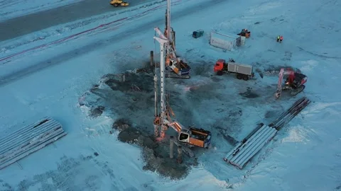 Construction of an oil refinery. Stock Footage 148492254