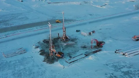 Construction of an oil refinery. Stock Footage 148492279