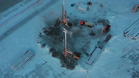Construction of an oil refinery. Stock Footage 148493248