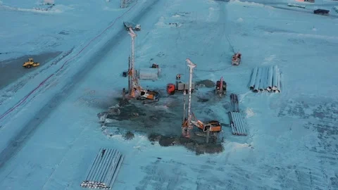 Construction of an oil refinery. Stock Footage 148493264