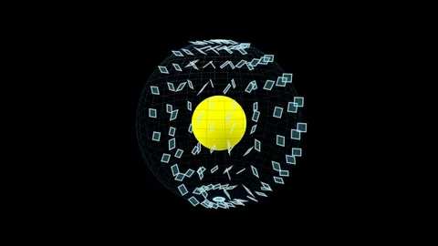 Construction operation of a Dyson sphere Stock Footage 293573480