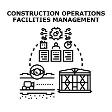 Construction operations facilities management planning process Stock Illustration