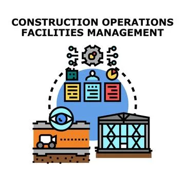 Construction operations facilities management planning process Stock Illustration