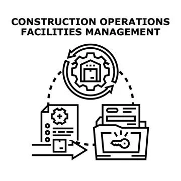 Construction operations facilities management process cycle Stock-Illustration