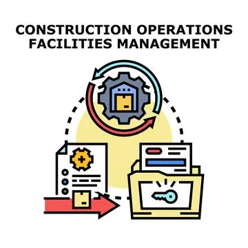 Construction operations facilities management process cycle Stock-Illustration