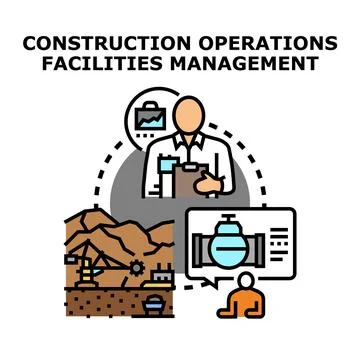 Construction operations facilities management vector illustration concept Stock Illustration