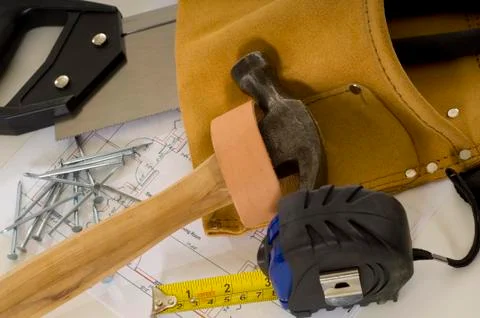 Construction or handy man objects Stock Photos