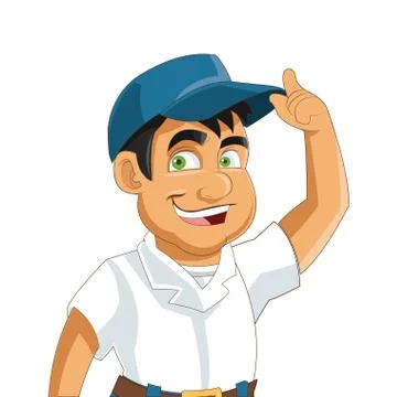 Construction or industrial worker icon Stock Illustration
