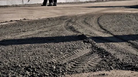 Construction or repair of a road section Stock Footage 219633113