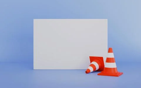 Construction or working safety yellow helmet and orange plastic traffic Stock Illustration