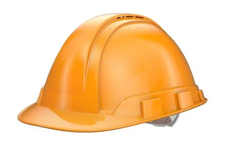 Construction Orange Hard Hat, 3D rendering Stock Illustration
