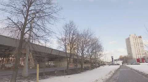 Construction of  overpass at  intersection of Volgograd prospectus 库存影片 61166271