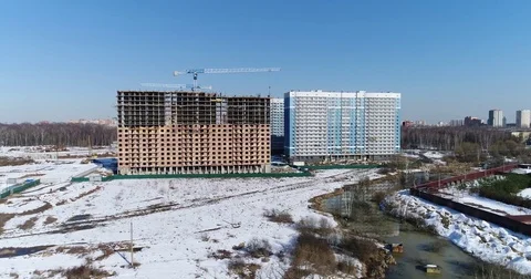 Construction panorama Stock Footage 74021909