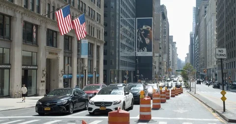 Construction on Park Avenue in Summer Stock Footage 114333577