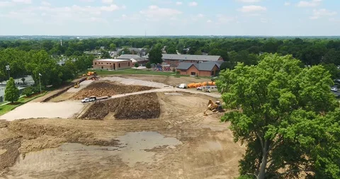 Construction at a park Stock Footage 106763554